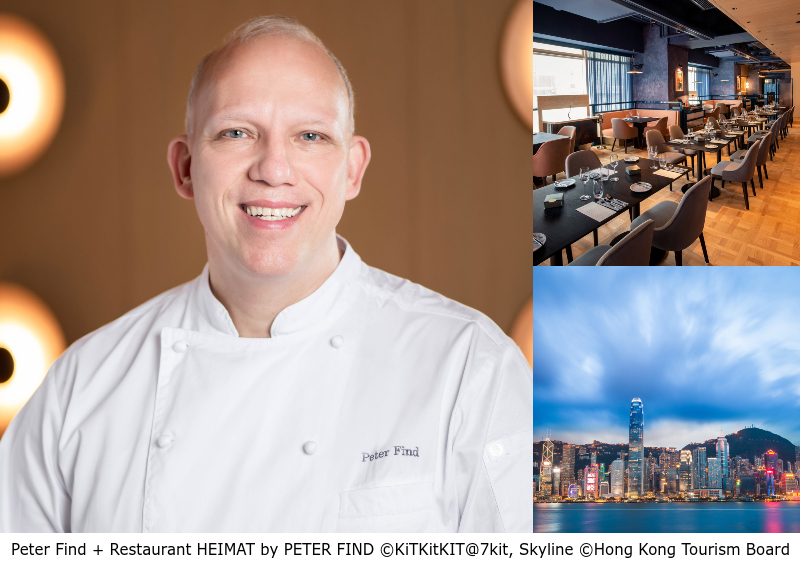 Bildcollage Peter Find und sein Restaurant HEIMAT by PETER FIND in Hongkong